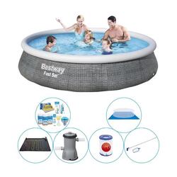 Bestway Fast Set Rattan Ronde 396x84 cm - Pack de piscine