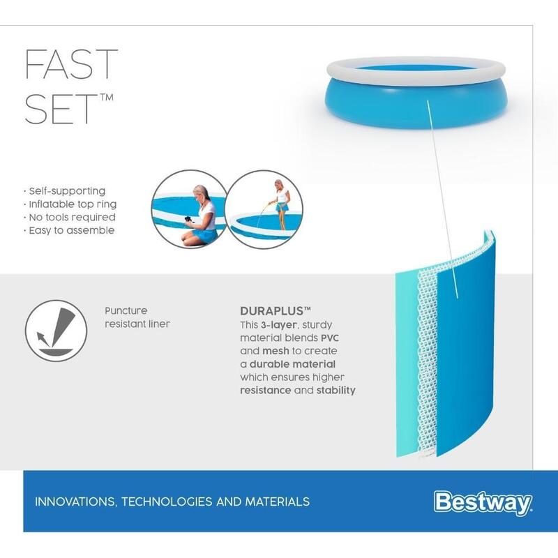 Bestway - Fast Set - Piscine gonflable - 366x76 cm - Ronde