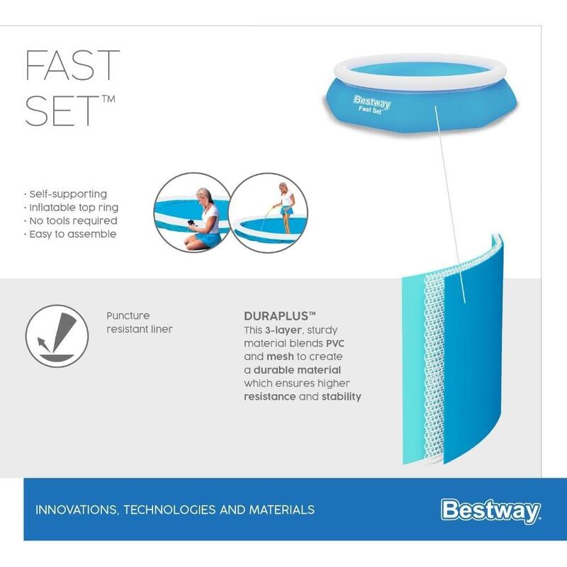 Bestway - Fast Set - Aufblasbarer Pool mit Filterpumpe - 305x66 cm - Rund