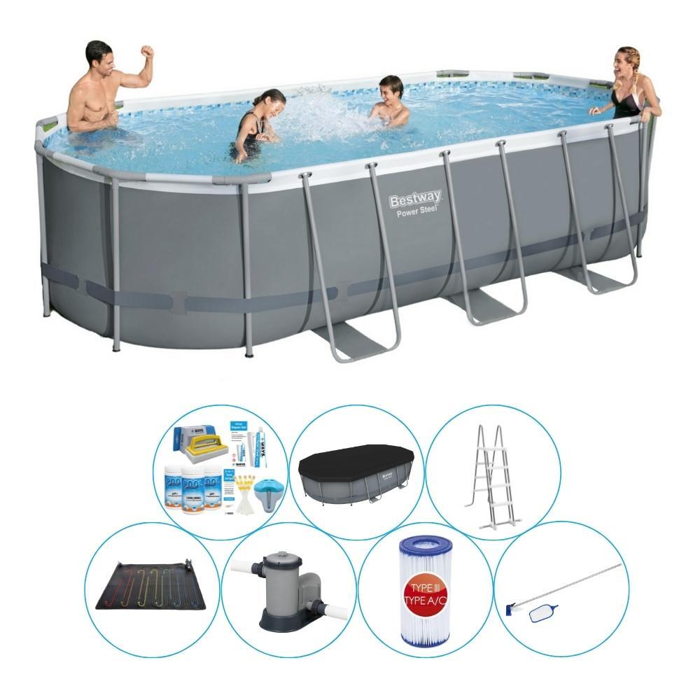 Bestway - Pack De Piscine - Bestway Power Steel 548x274x122 Cm - Piscine - Gris - Taille Unique - Decathlon