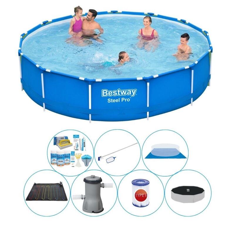 Schwimmbadpaket - Bestway Steel Pro 396x84 cm Rund