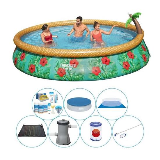 Bestway Fast Set Les fleurs du paradis Ronde 457x84 cm - Pack de piscine