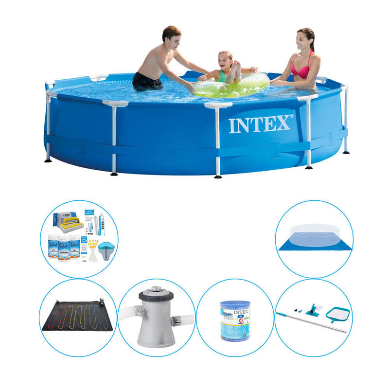 Intex Metal Frame Rund 305x76 cm - 7-teilig - Swimmingpool-Paket