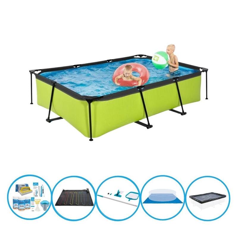 EXIT Piscine Lime - Frame Pool 300x200x65 cm - Accessoires inclus