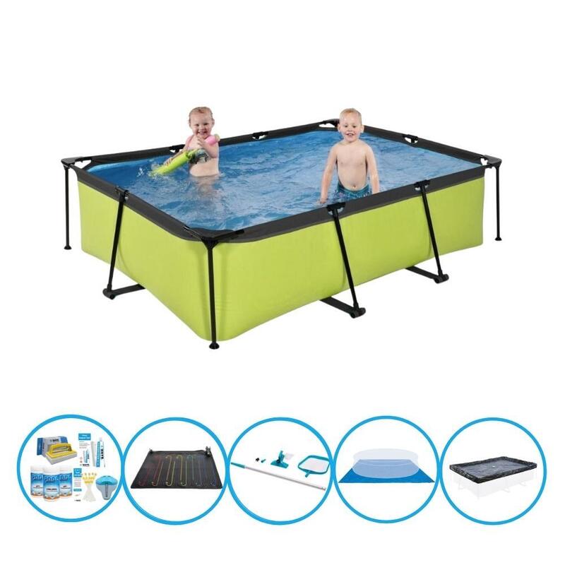 EXIT Piscine Lime - Frame Pool 220x150x60 cm - Accessoires inclus