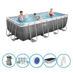 Bestway Piscine Power Steel - Forfait Piscine - 488x244x122 cm