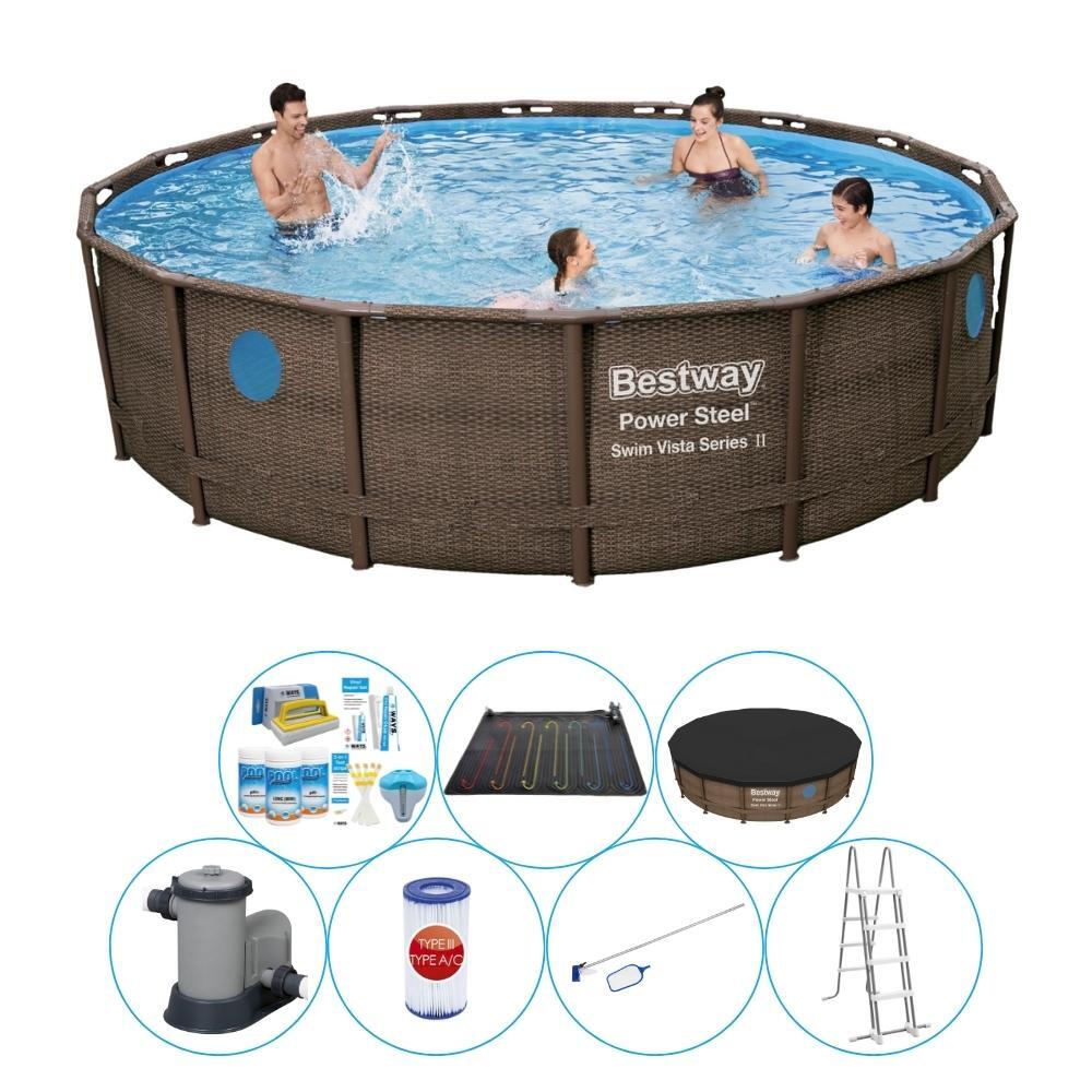 Bestway - Pack De Piscine - Bestway Power Steel Swim Vista 488x122 Cm - Piscine - Marron - Taille Unique - Decathlon