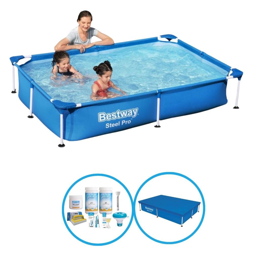 Bestway - Bestway Piscine Steel Pro 221x150x43 Cm - Forfait Piscine - Piscine - Bleu - Taille Unique - Decathlon