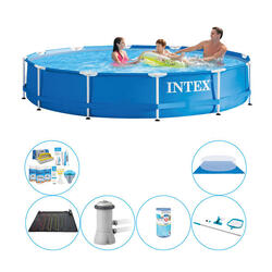 Intex Metal Frame Ronde 366x76 cm - 7 pièces - Pack de piscine