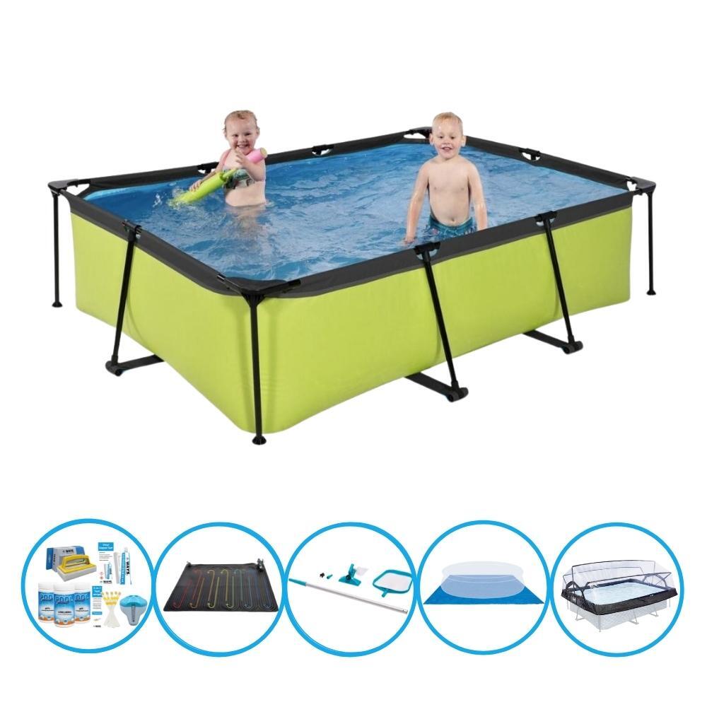 EXIT TOYS EXIT Zwembad Lime - 220x150x60 cm - Frame Pool - Inclusief accessoires