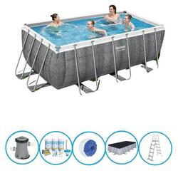 Bestway Piscine Power Steel - Forfait Piscine - 412x201x122 cm