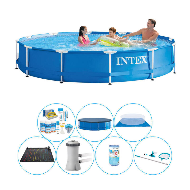 Intex Metal Frame Ronde 366x76 cm - Pack de piscine