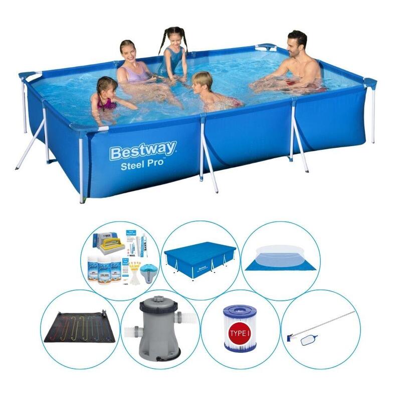 Pack de piscine - Bestway Steel Pro Rectangulaire 300x201x66 cm