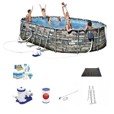 Bestway power steel ovaal stone spa jets 610x366x122 cm - zwembad deal
