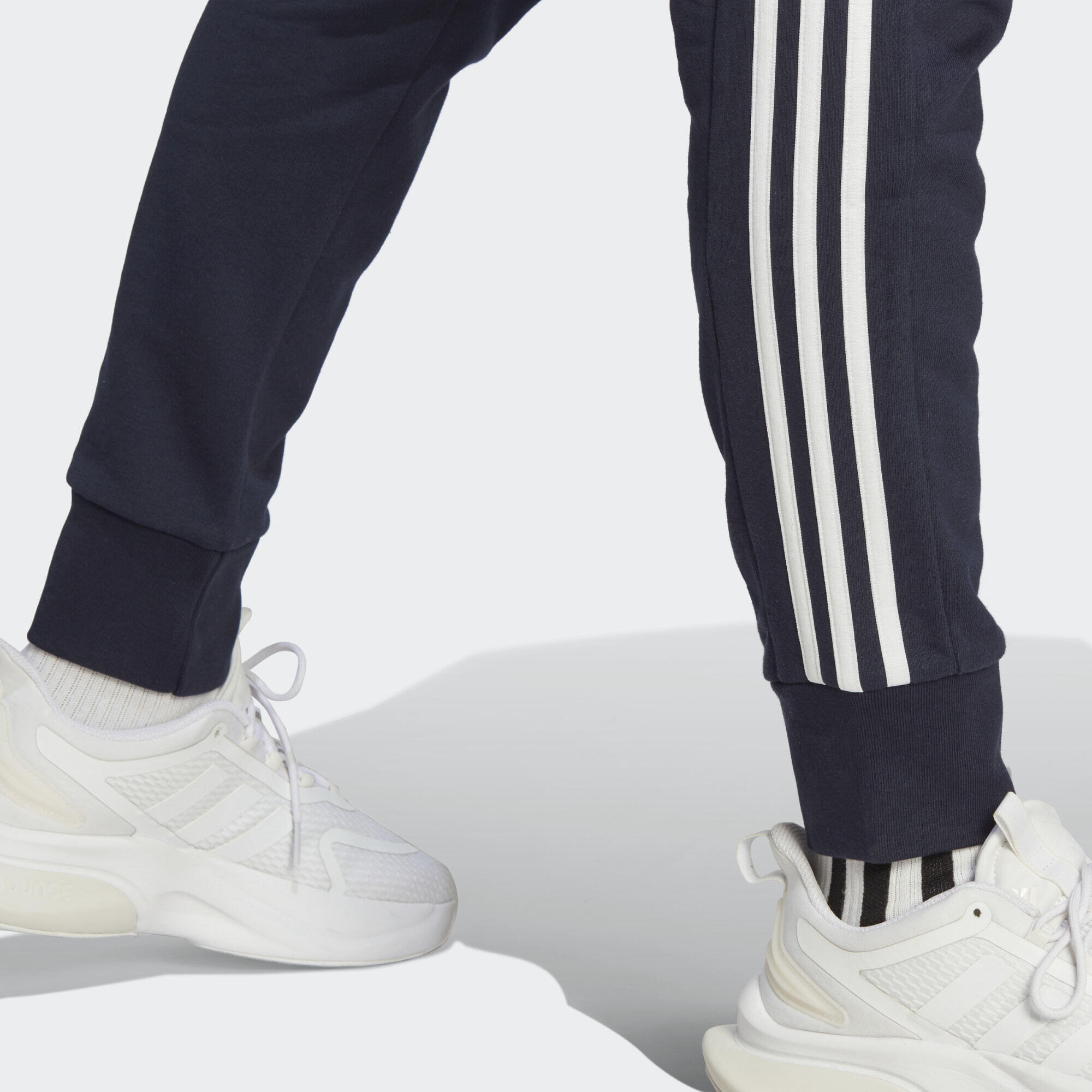 Essentials Cuff 3-Stripes fleece tapered pants