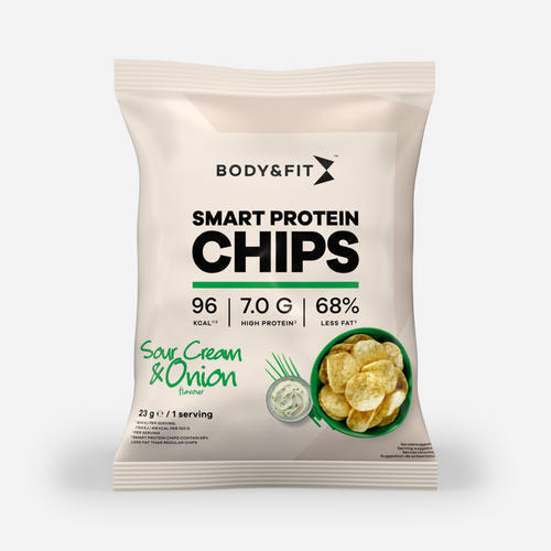 Smart Chips - Chips protéinées - Crème sure et oignon - 276 grammes (12 sachets