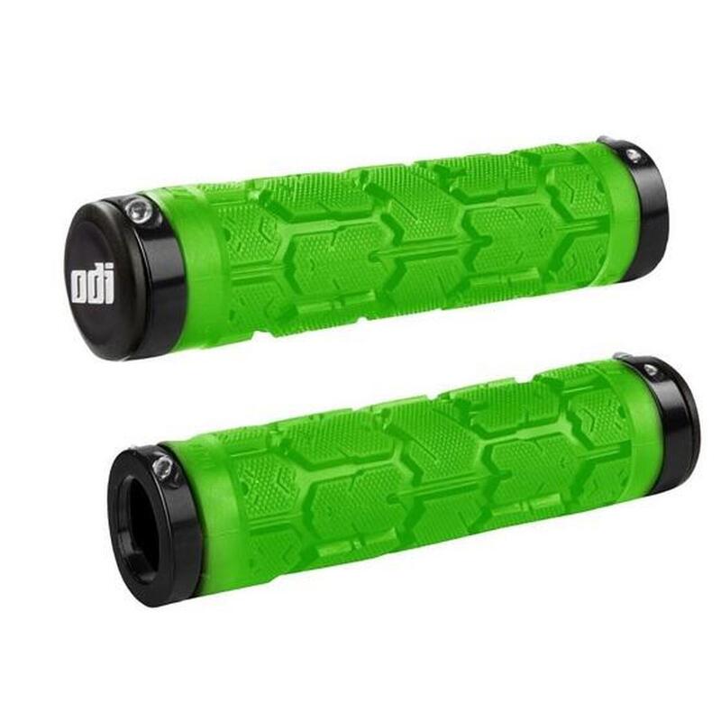 ROGUE  MTB BICYCLE LOCK ON GRIPS - LIGHT GREEN/BLACK