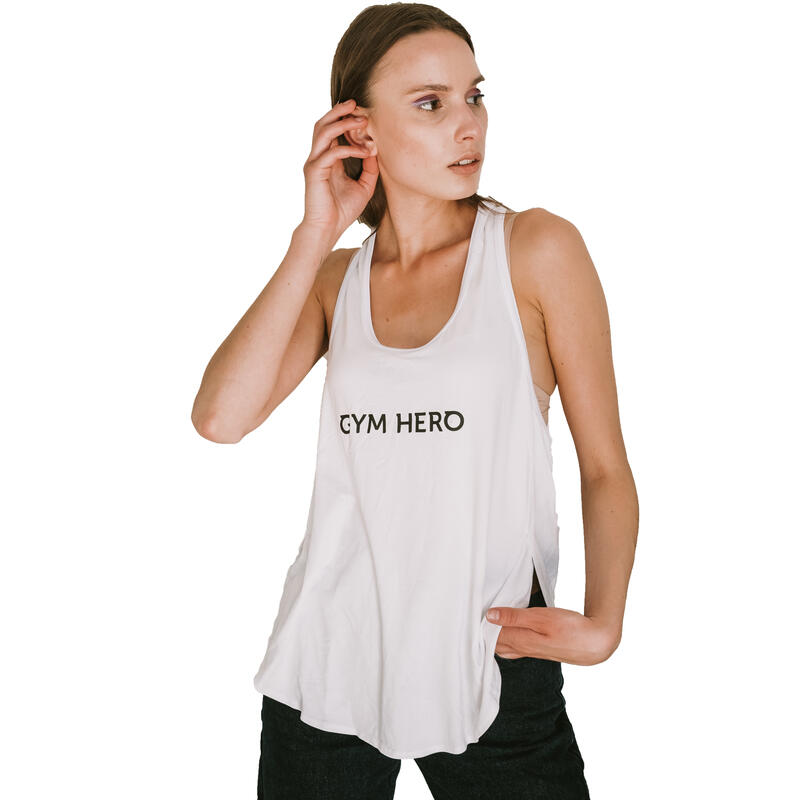 Női rövid ujjú póló, GymHero Tshirt-Hero, fehér