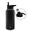 PRO eco waterfles RVS zwart 1 liter - dop met rietje en sportdop