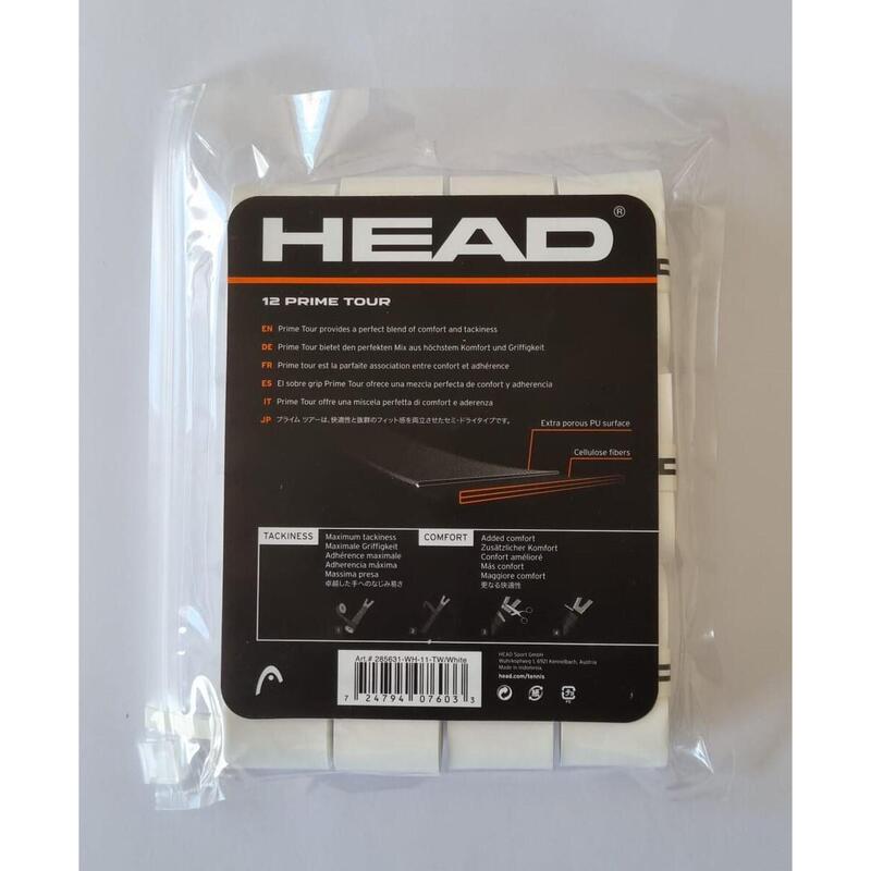 Griffbänder HEAD Prime Tour Overgrips  weiß 12er Pack