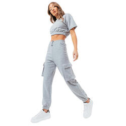 Pantalon pour femmes Justhype Sweat Crop T-Shirt-Cargo Joggers