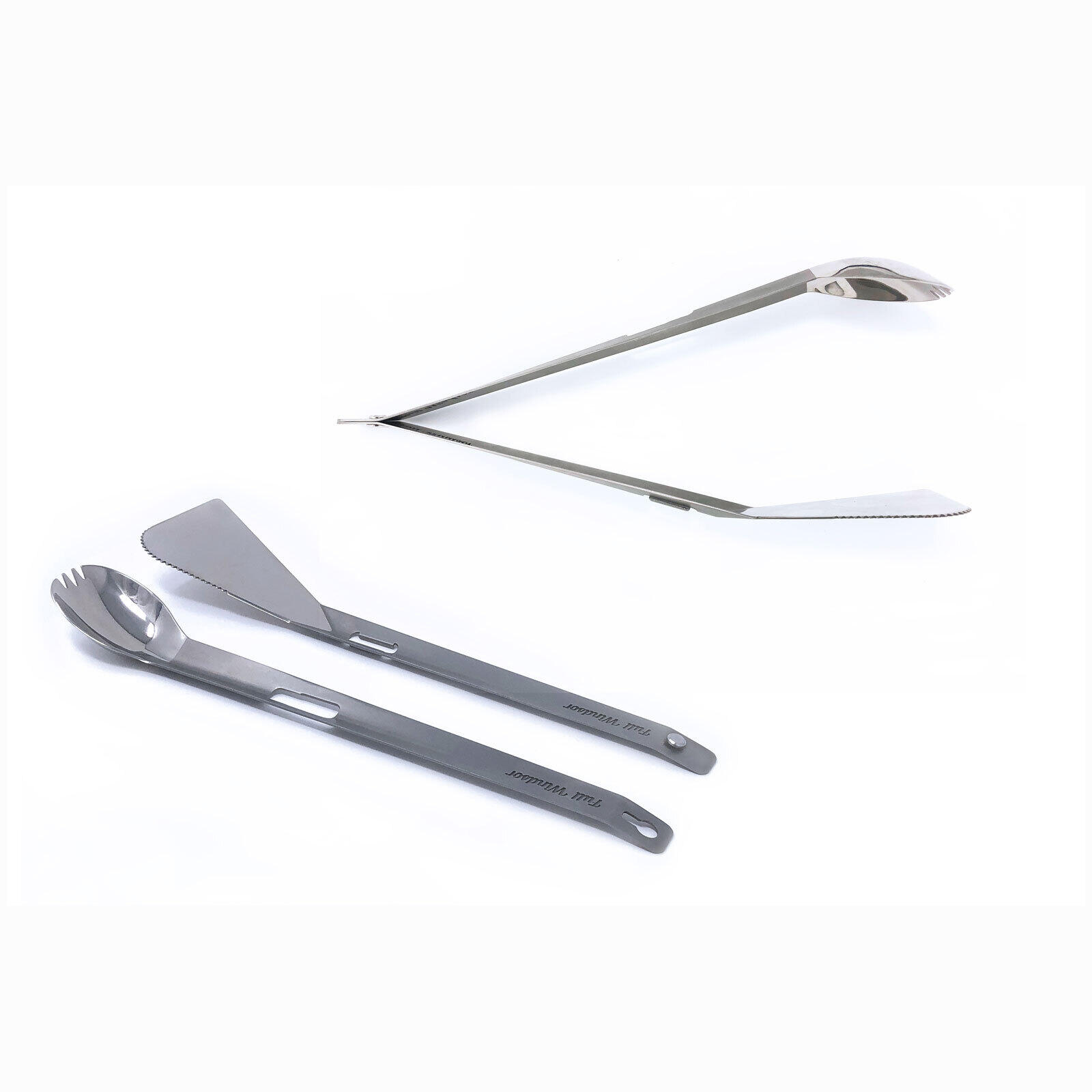 DE SPLITTER MULTIFUNCTIONEEL BESTEK - BIVAK WANDELEN KAMPEREN - PUUR TITANIUM 4/7