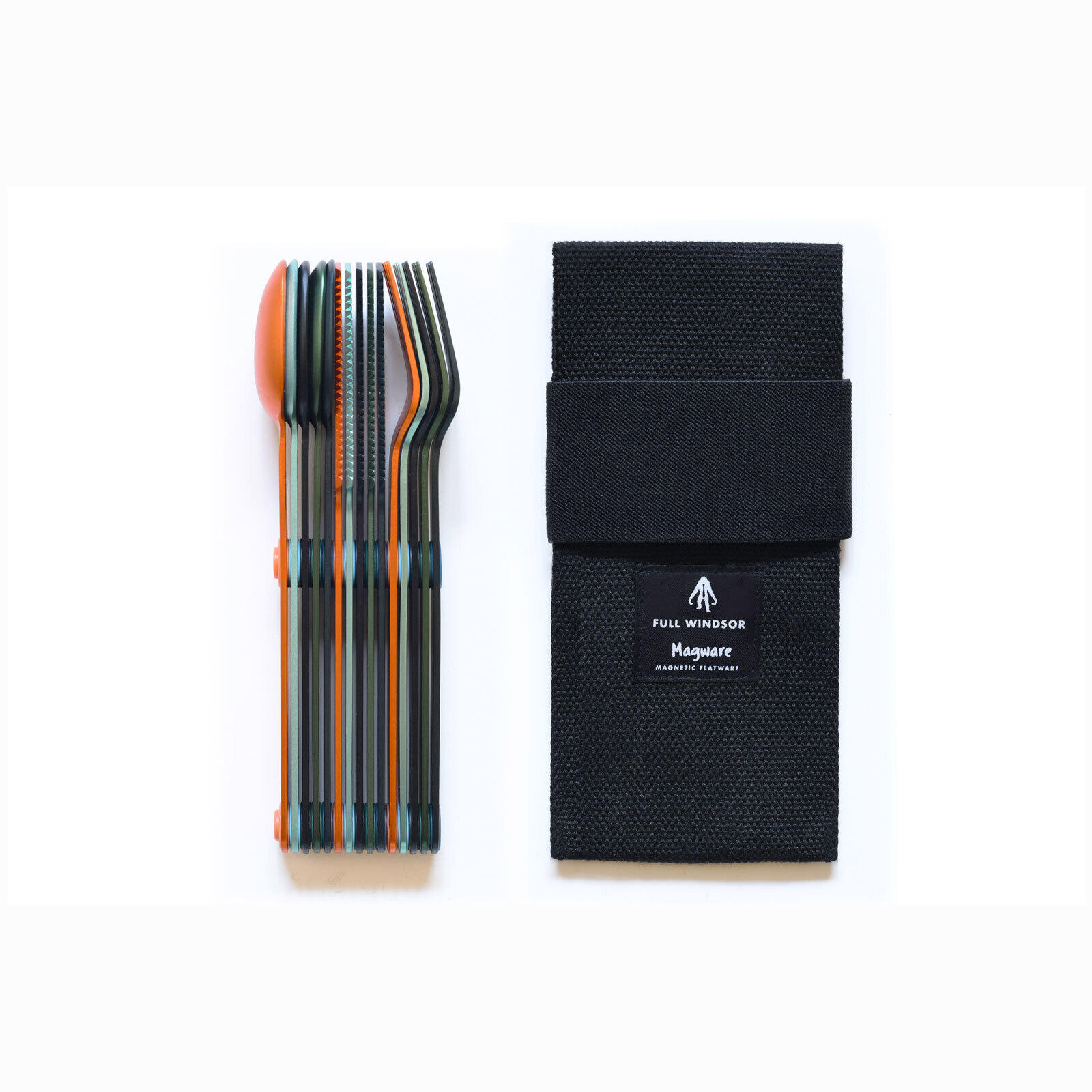 Full Windsor - Set Complet De 5 Jeux De 3 Couverts Magnétiques Camping En Aluminum Dur - Étui - Couvert - Noir - Taille Unique - Decathlon