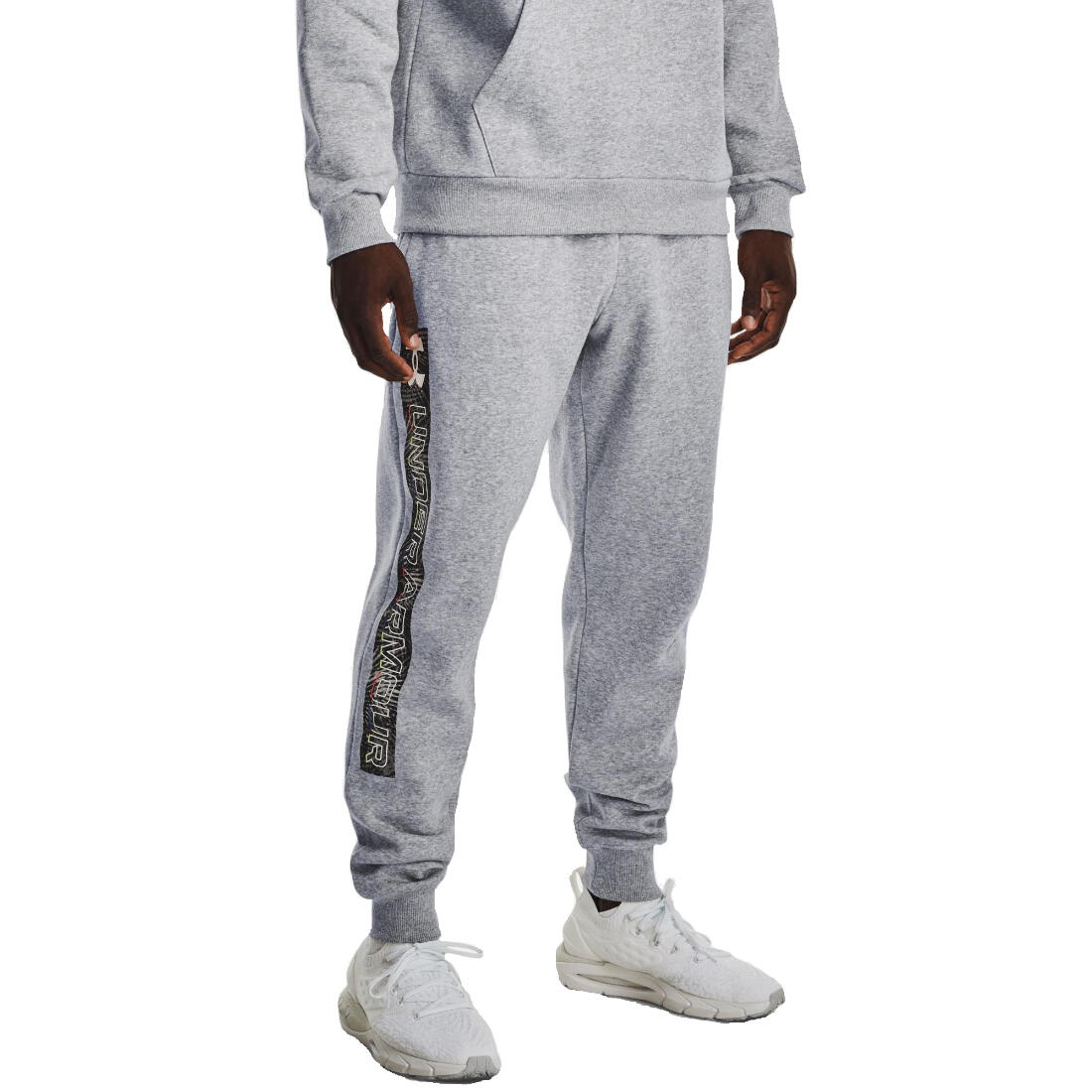 Under Armour - Pantalon Pour Hommes Under Armour Rival Fleece Graphic Joggers - Pantalons - Gris - 40 M - Decathlon