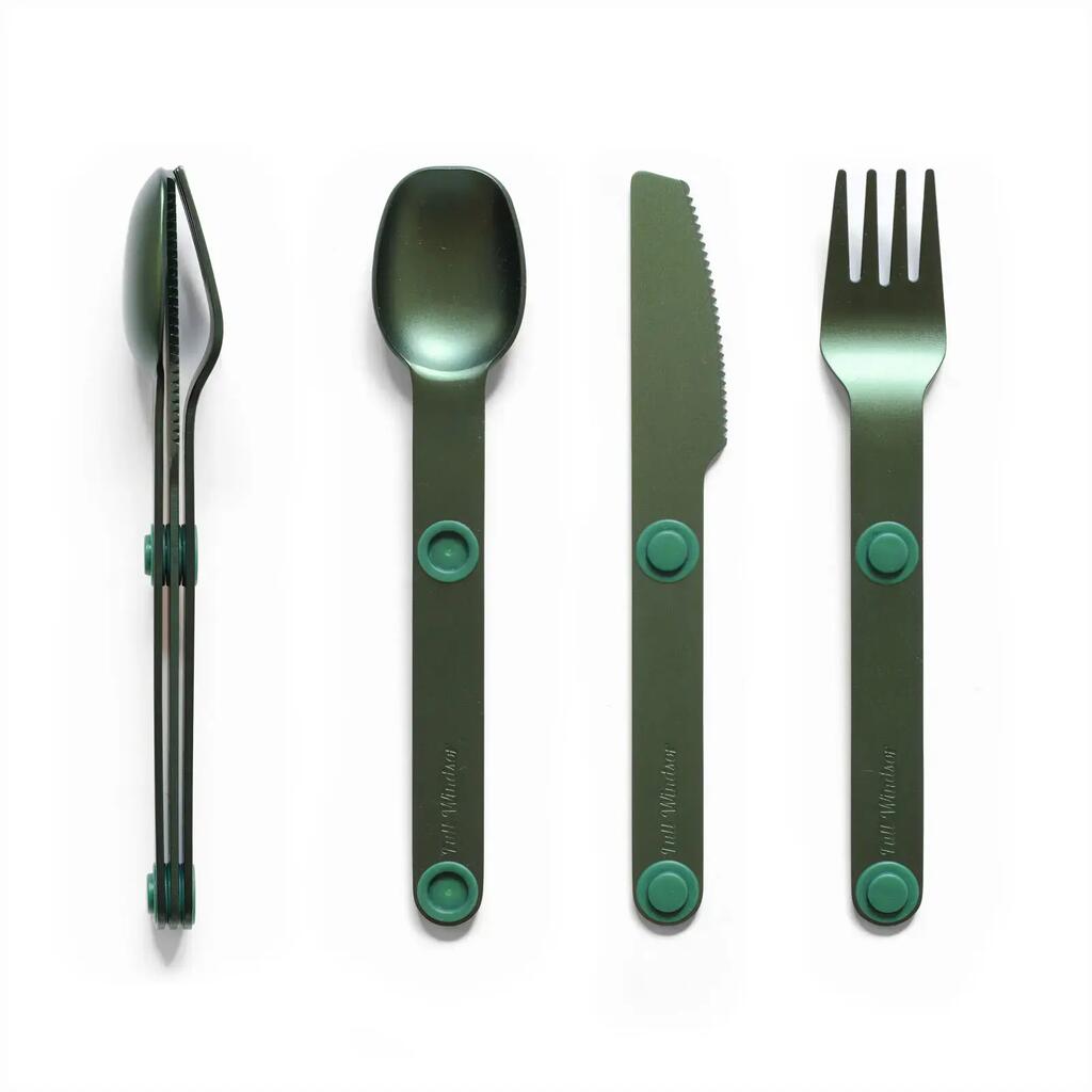 Full Windsor Magware magnetic reusable cutlery set (green)