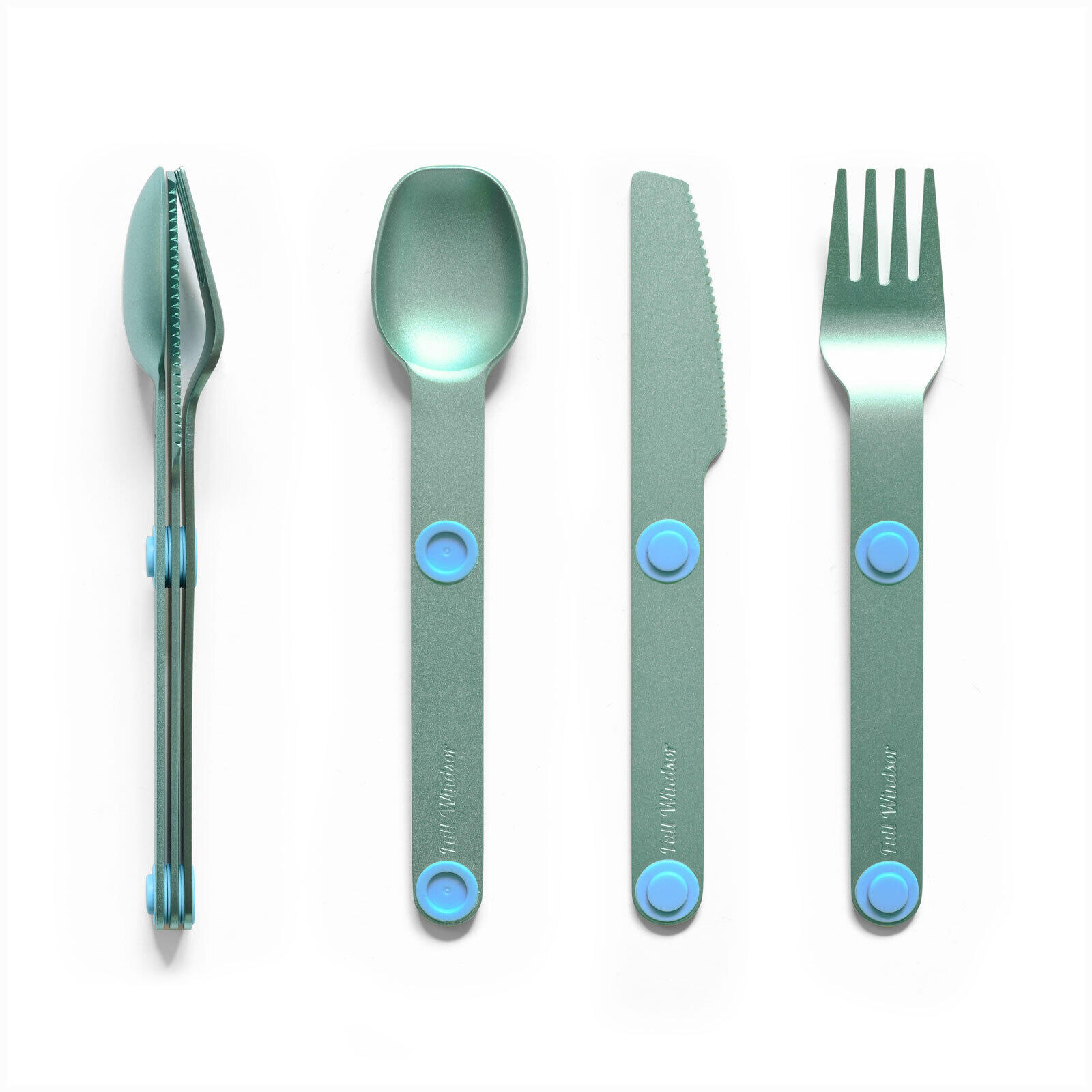 Full Windsor - Set 3 Couverts Magnétiques Magware - Camping Bivouac - Aluminum Dur - Avec Étui - Couvert - Bleu - Taille Unique - Decathlon