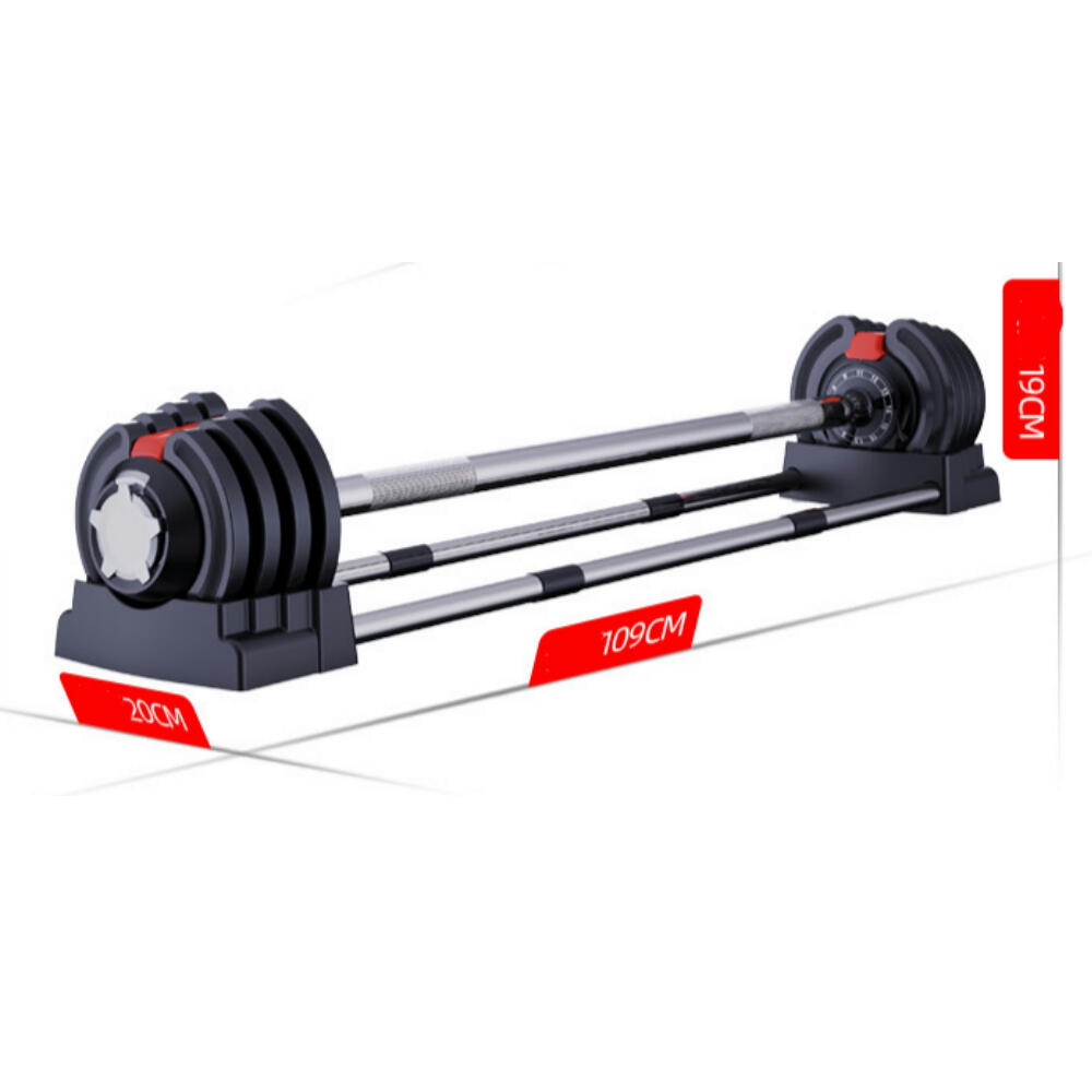 Set Kit Pesas 3 en 1 Multifuncional Ajustable 18 kg Barra Mancuernas Kettlebell 2/4