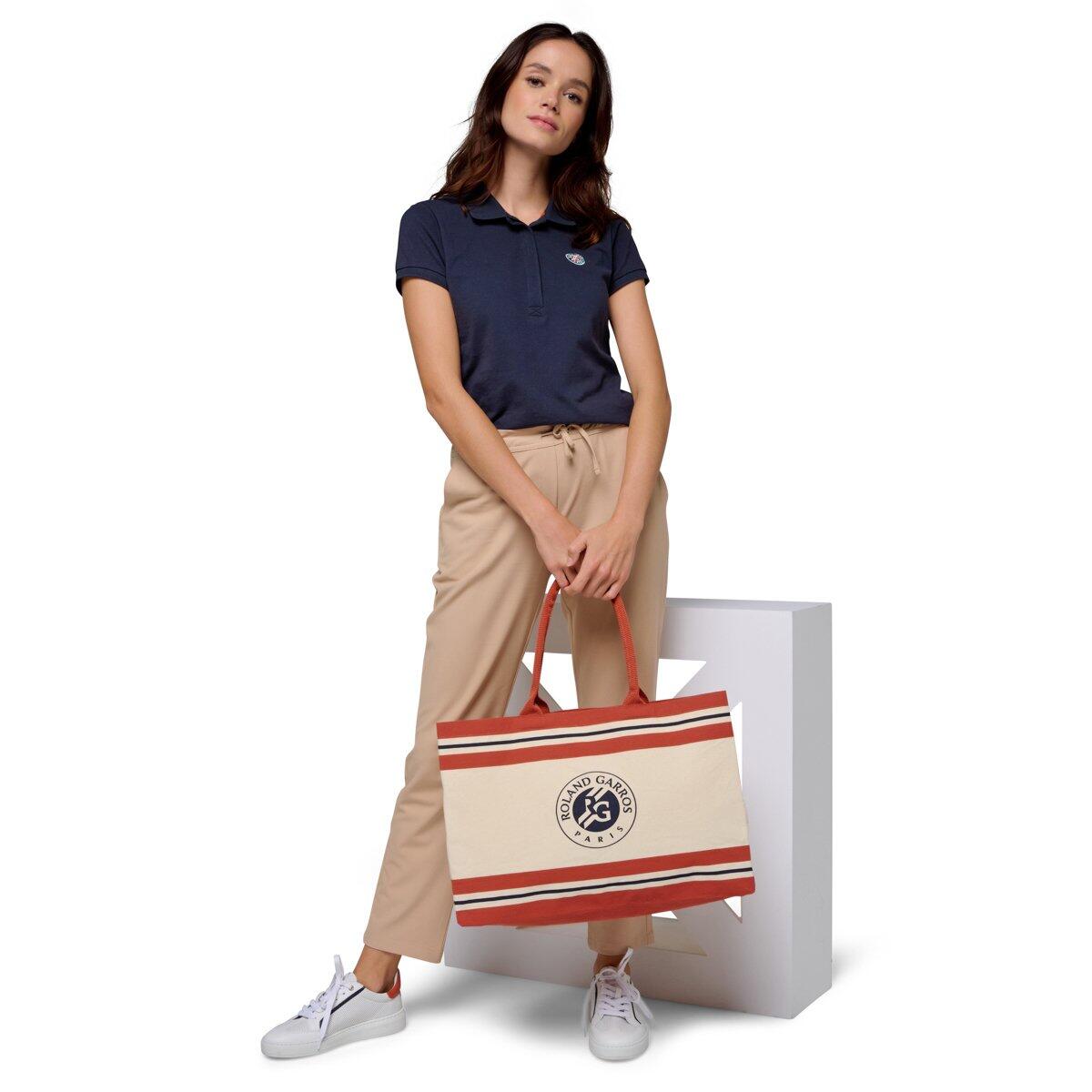 Sac shopping logo réutilisable - Ecru et terre-battue 2/3