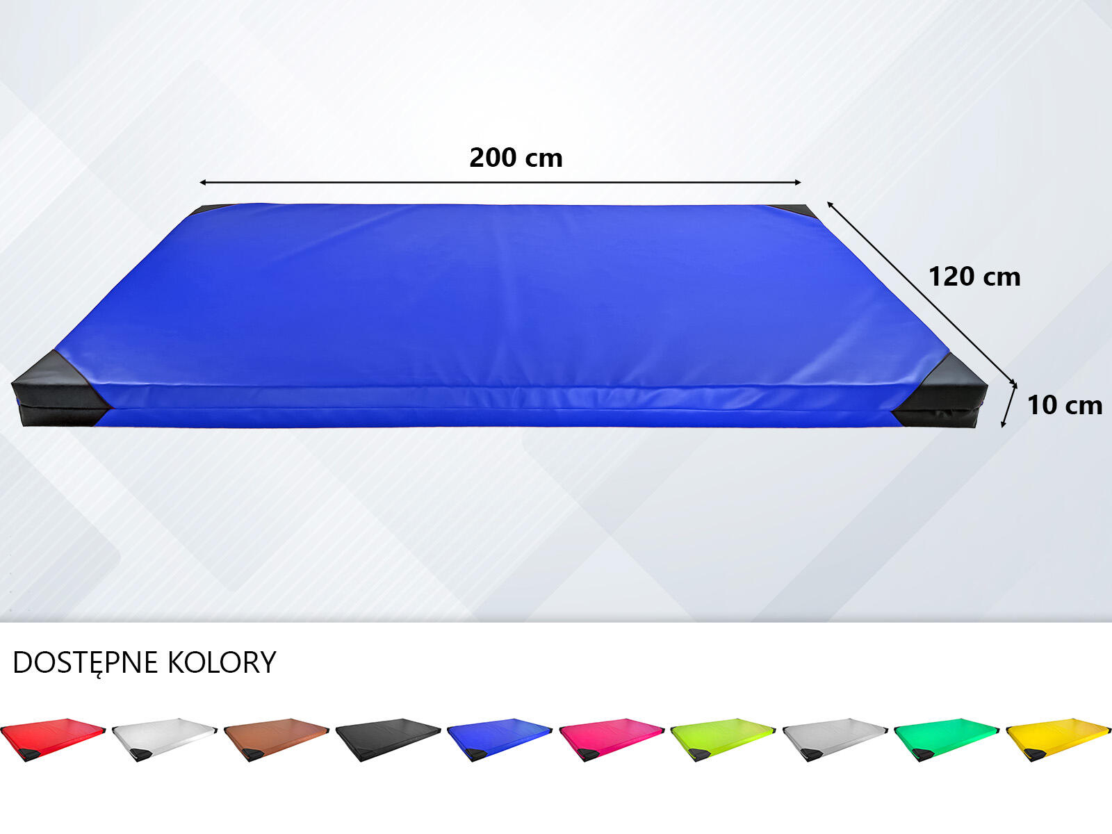 Materac gimnastyczny UNDERFIT 200 x 120 x 5 cm twardy niebieski 4/8