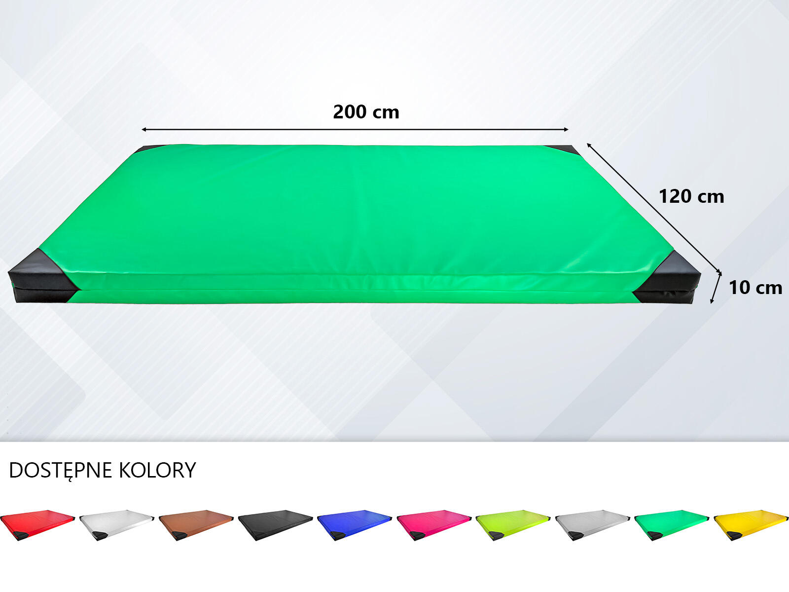 Materac gimnastyczny UNDERFIT 200 x 120 x 5 cm twardy zielony 4/8