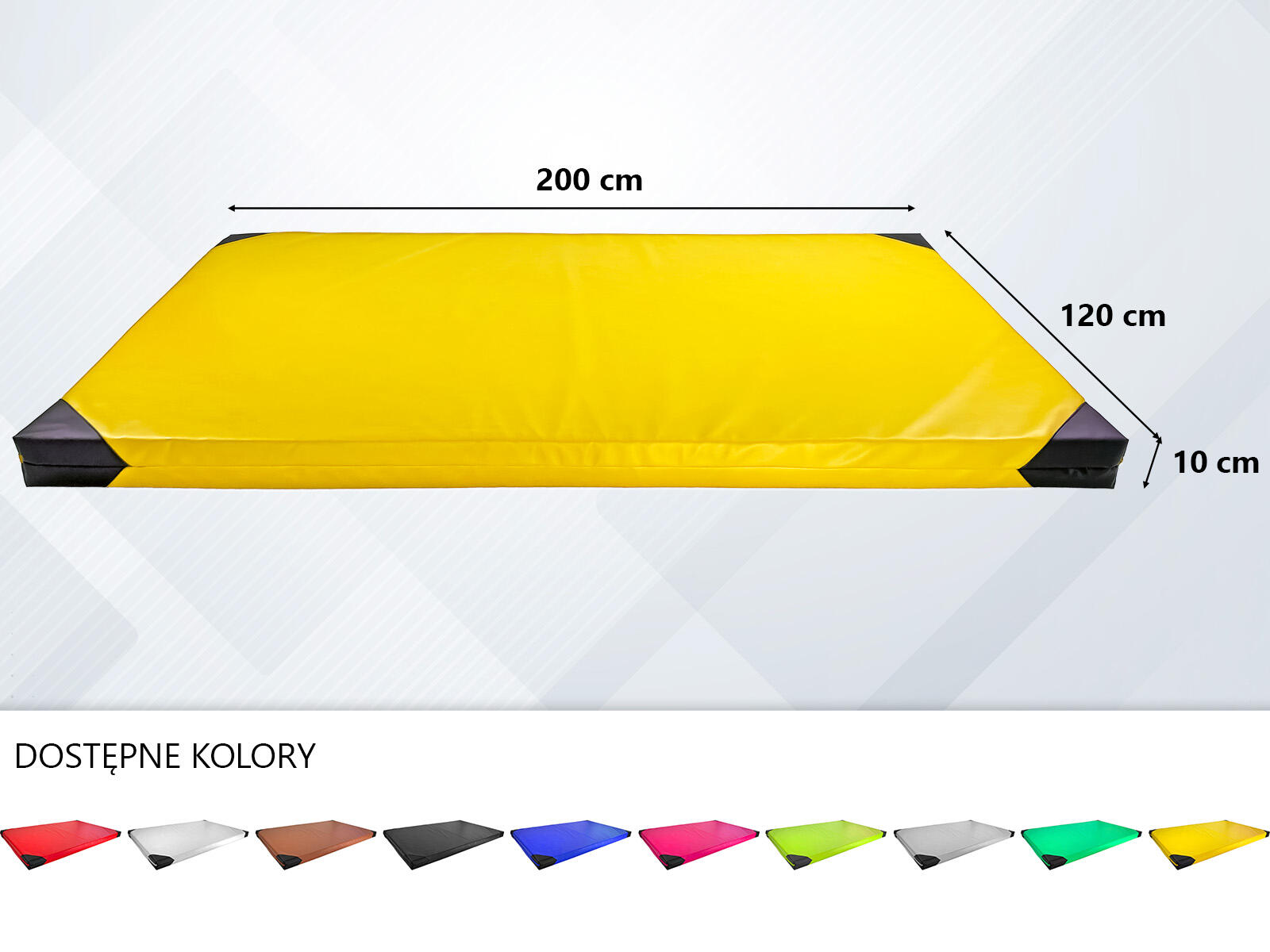 Materac gimnastyczny UNDERFIT 200 x 120 x 10 cm miękki żółty 4/8