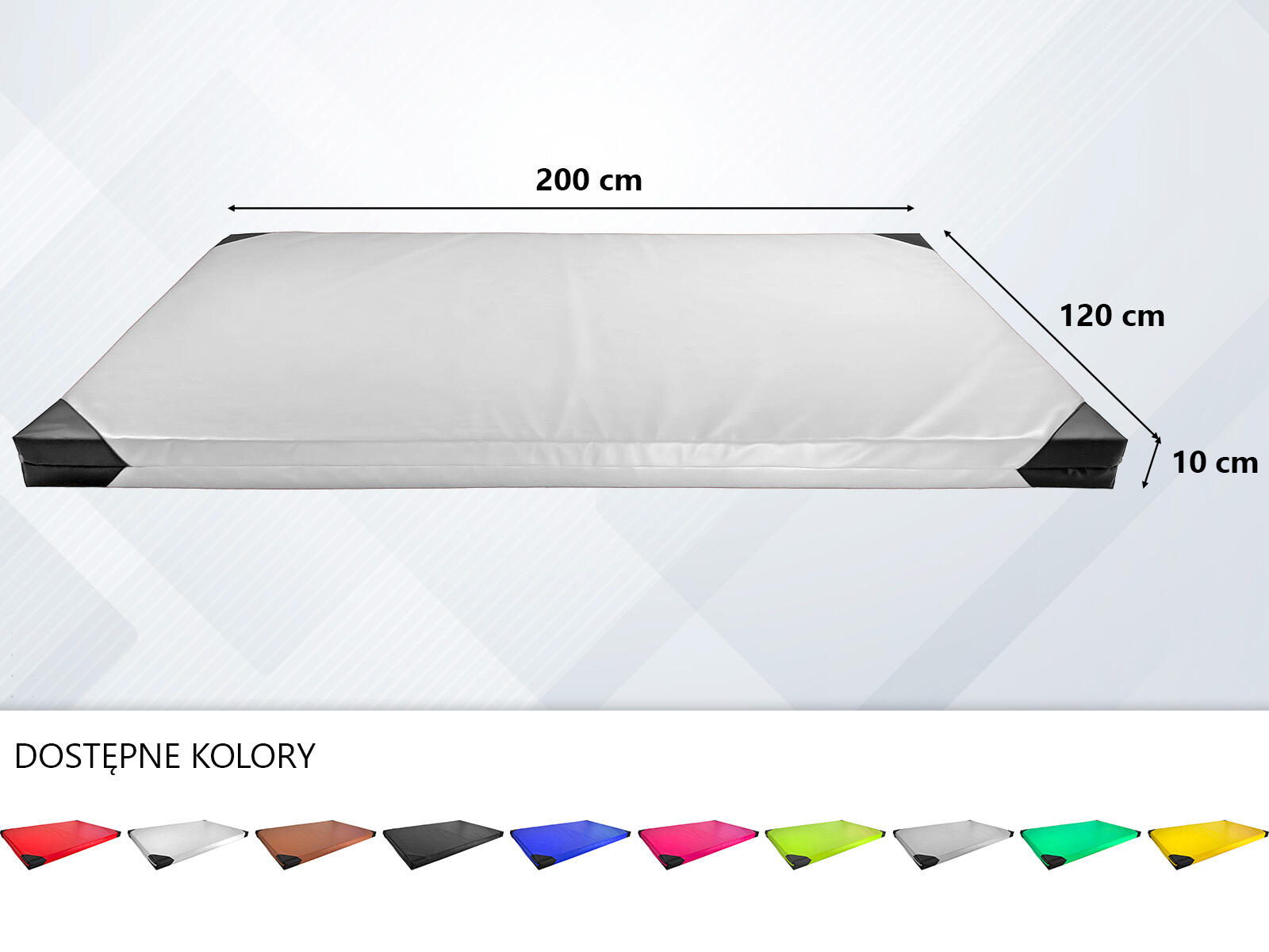 Materac gimnastyczny UNDERFIT 200 x 120 x 5 cm twardy biały 4/8