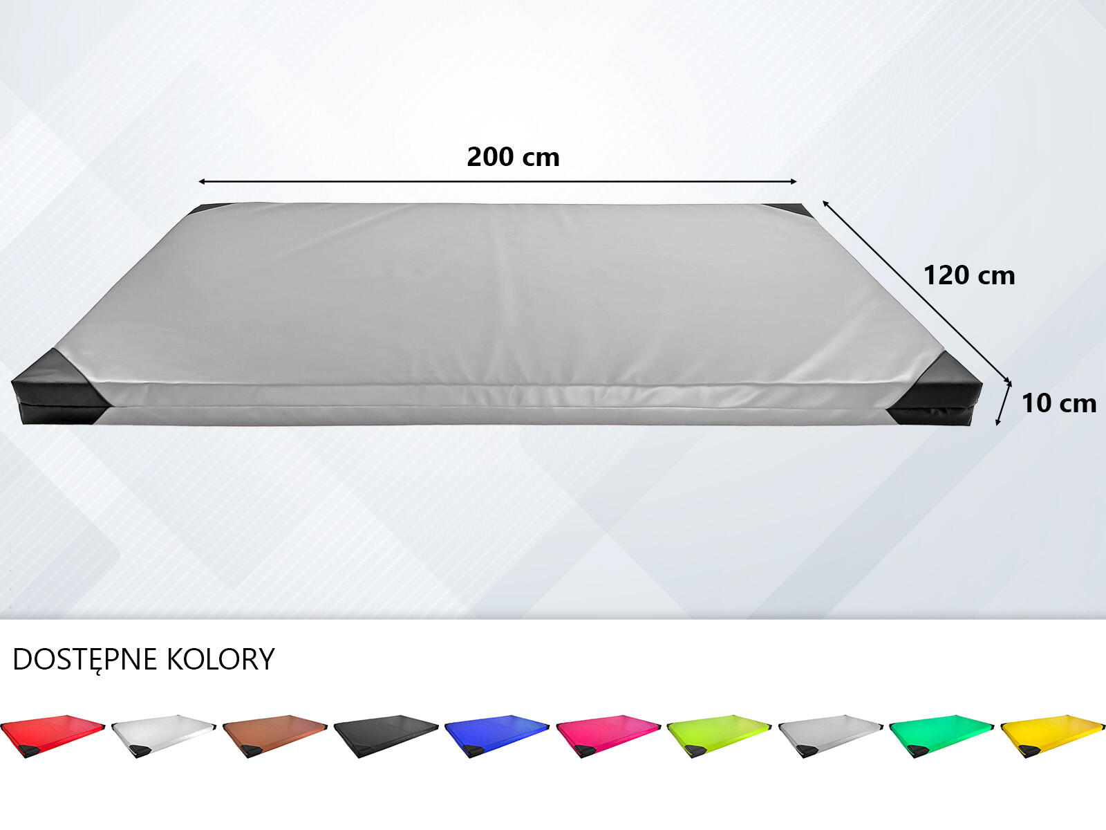 Materac gimnastyczny UNDERFIT 200 x 120 x 5 cm twardy szary 4/8
