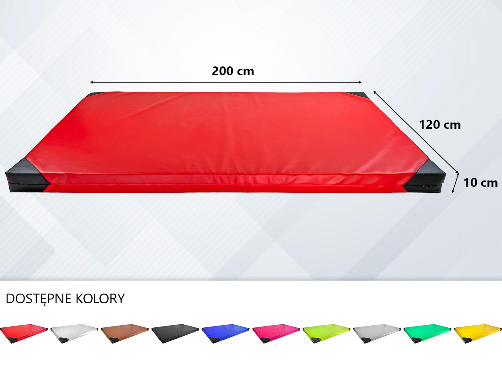 Materac gimnastyczny UNDERFIT 200 x 120 x 5 cm twardy czerwony 4/8