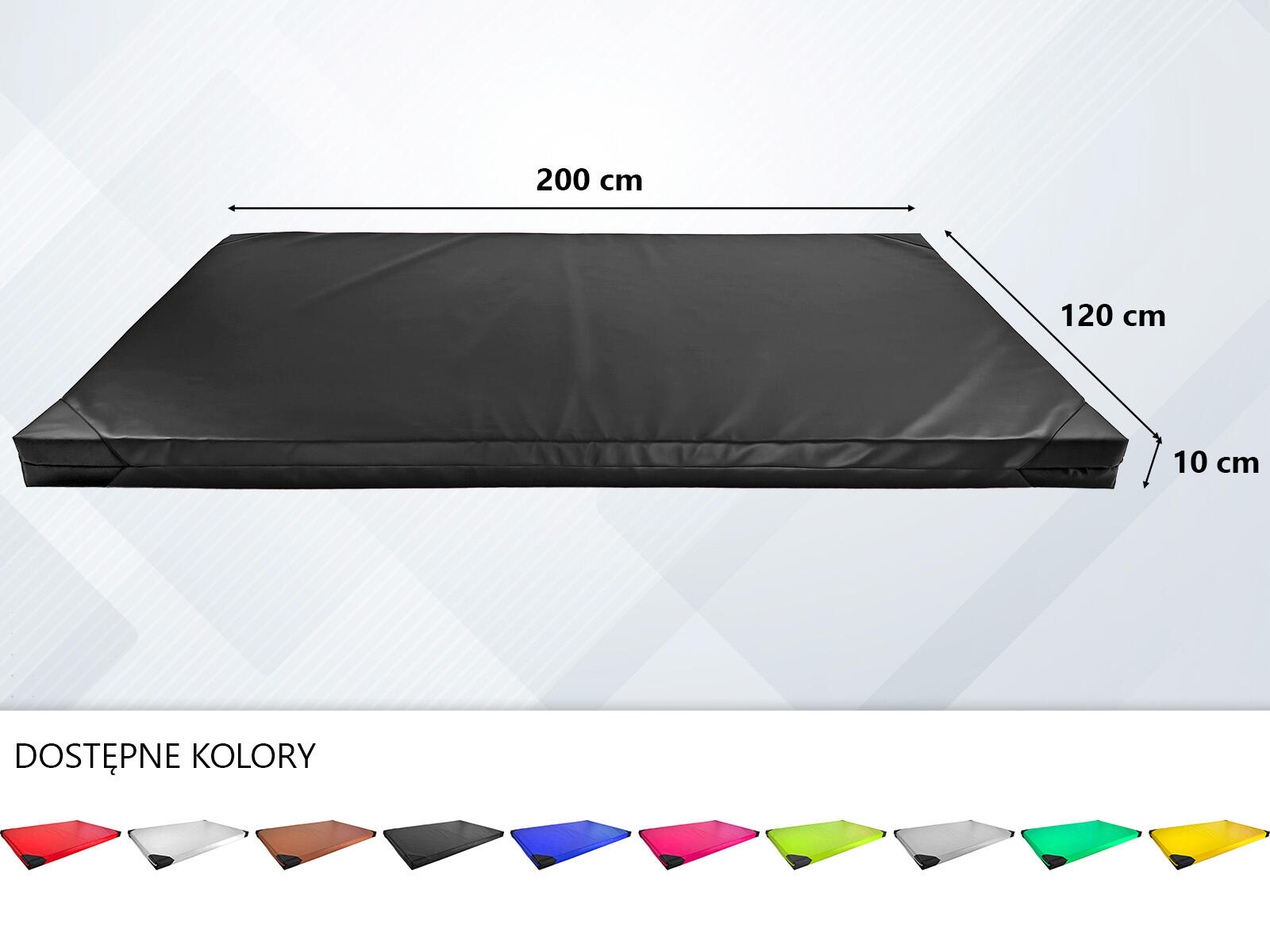 Materac gimnastyczny UNDERFIT 200 x 120 x 10 cm miękki czarny 4/8