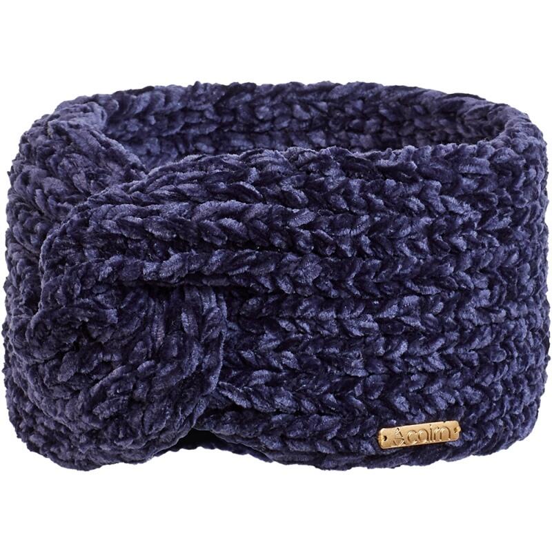 Bandeau en laine noire pour femme Made In Italy - Cache-oreilles tricotés  pour femmes - Bandeau d'hiver pour femmes - Bandeau thermique