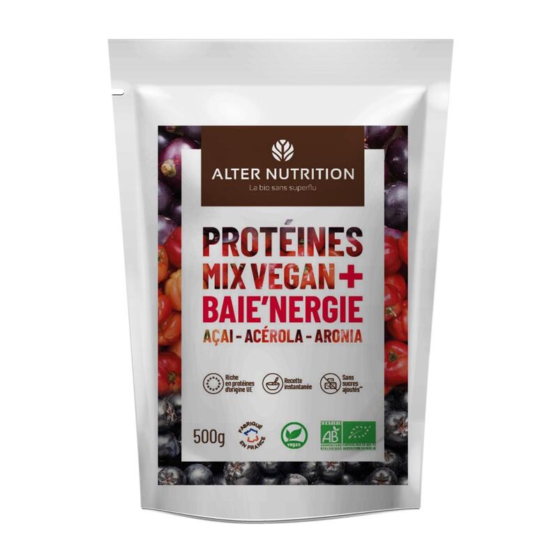 Protéines vegan bio - Mix Vegan Baie'nergie -acérola, aronia, acaï - 500g