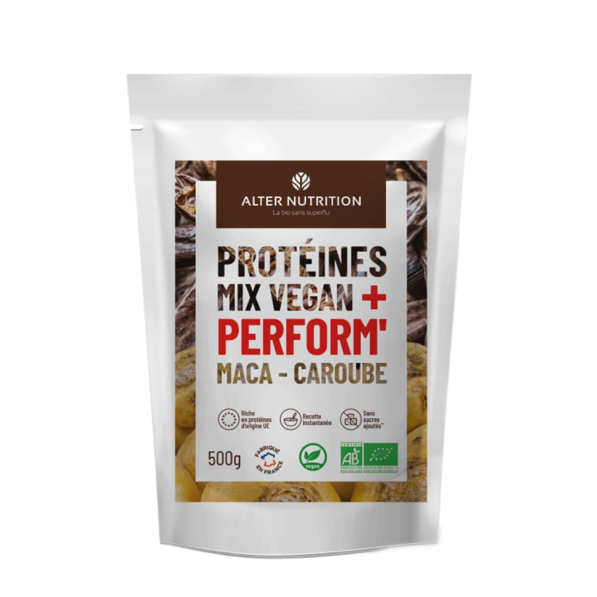Alter Nutrition - Protéines Vegan Bio - Mix Vegan Perform - Maca, Caroube - 500g - Protéines Végétales - 500 G - Decathlon