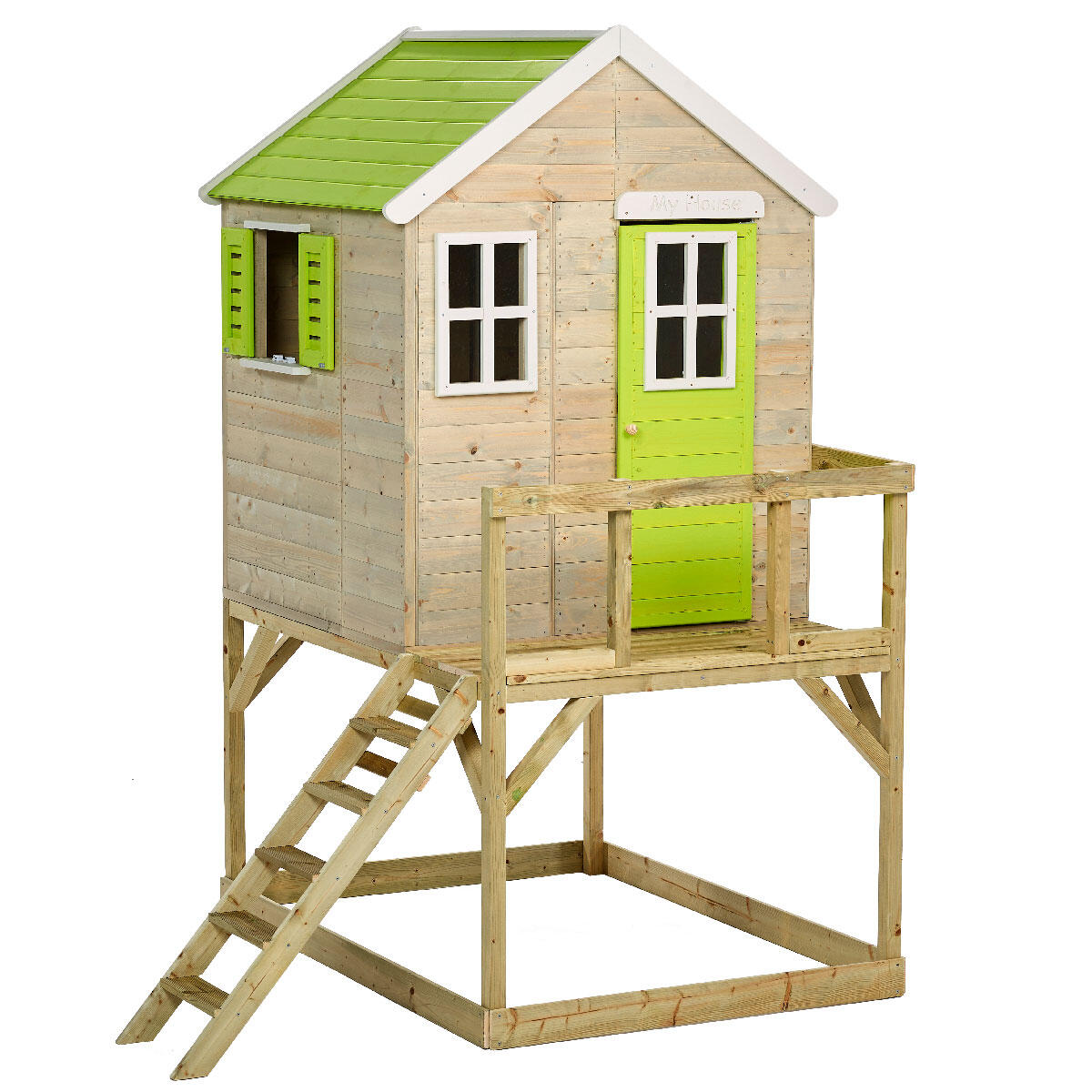 Maisonnette Enfant Extérieur en Bois TINNI avec Plateforme 1/5