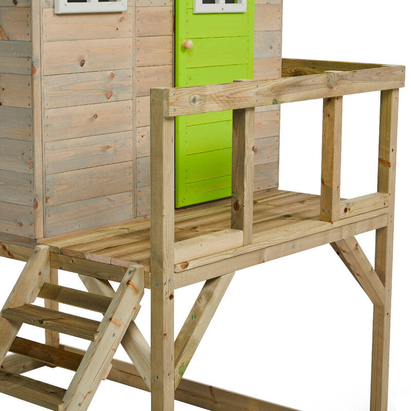 Maison de jardin enfant extérieur - Cabane en Bois avec plateforme - Toit étanc