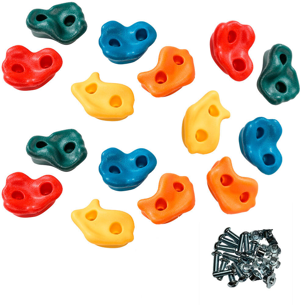 15 Pierres à grimper d'escalade pour structures de jeux - Fixations incluses 1/3