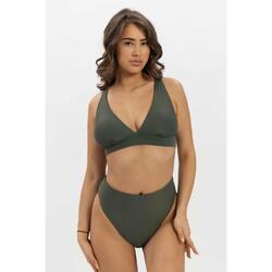 Bas de Bikini à taille haute - Vert Foncé - Bas de Bikini femme