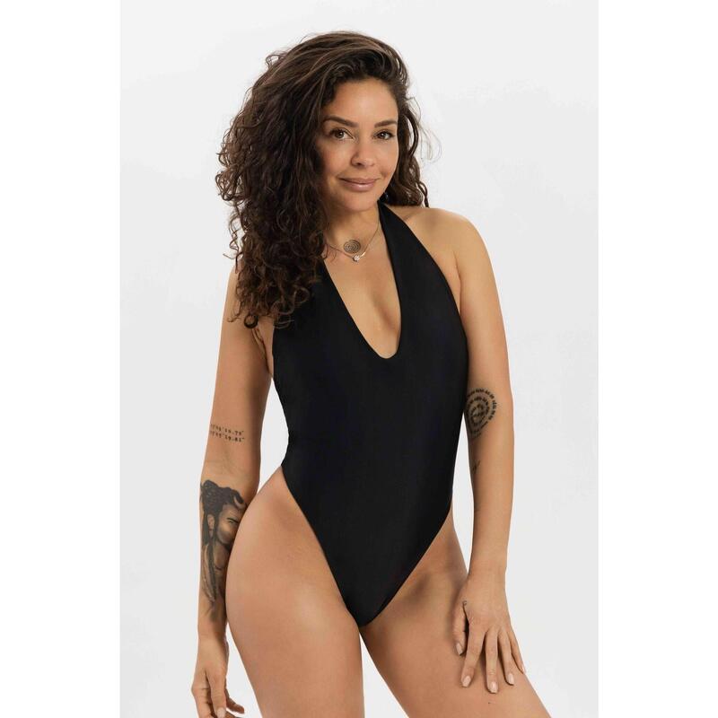 Maillot de Bain Décolleté Profond en V - Noir - Maillot de bain femme