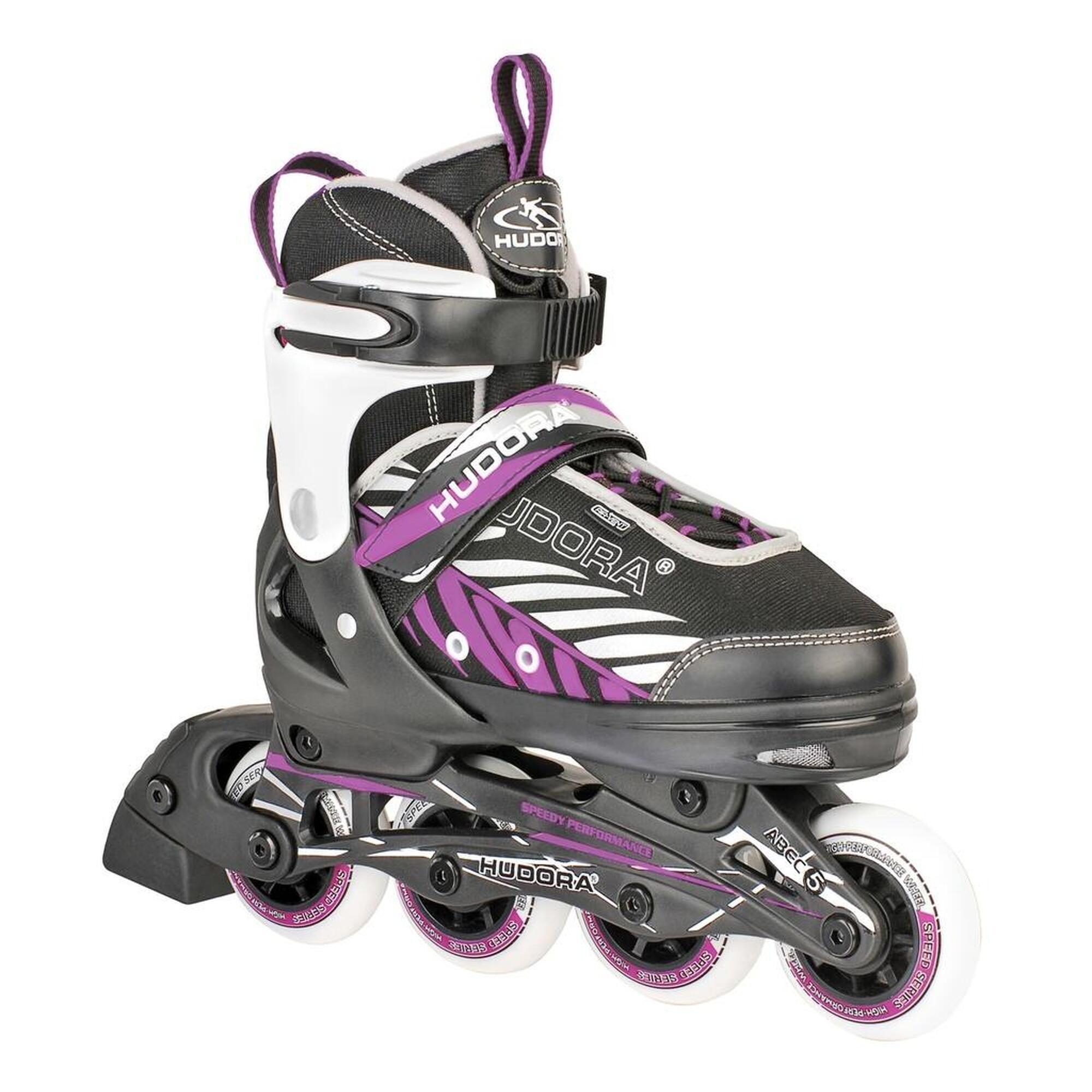 HUDORA Inline Skates -  Mia - Schwarz/Lila - Gr. 29-32