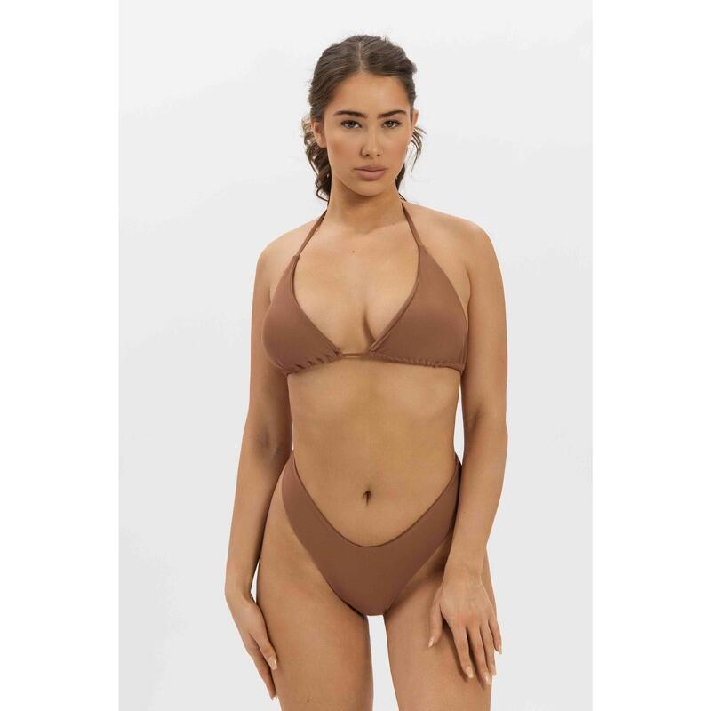 Haute de Bikini Triangle - Marron - Haute de Bikini femme