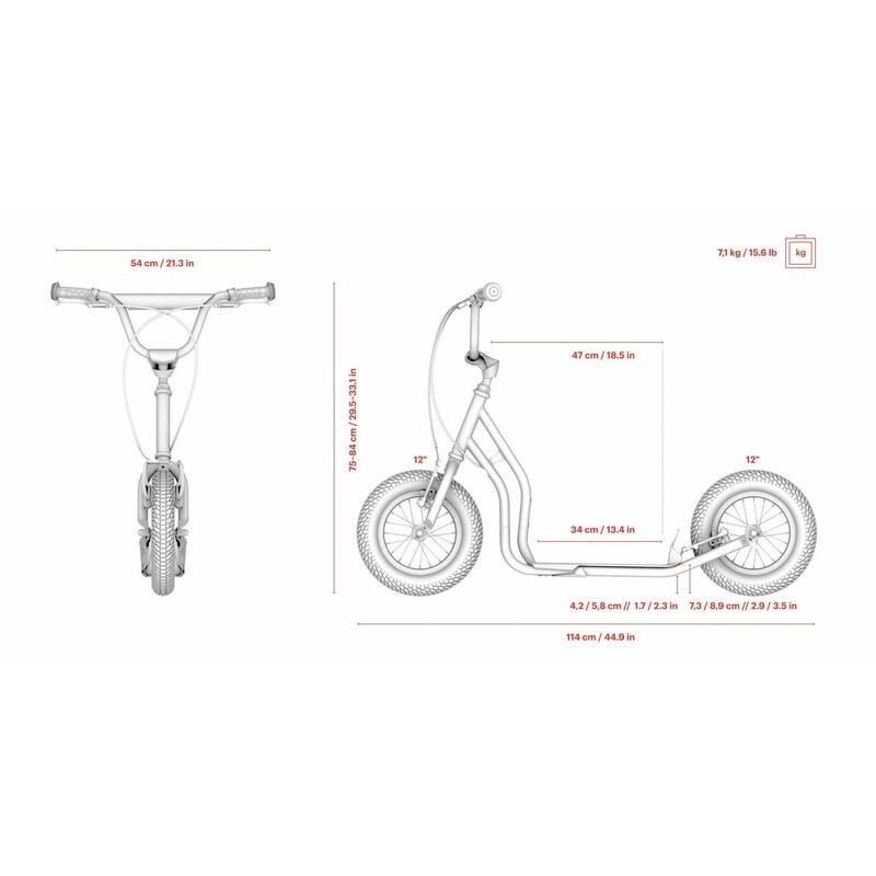 Scooter mit Lufträder  Tidit  Rot